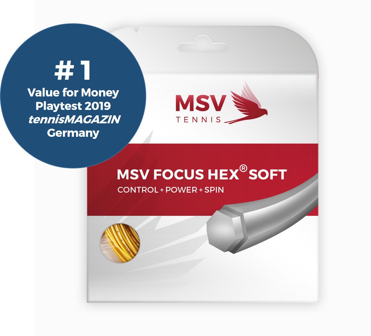 MSV Focus HEX® Soft Tennis String 12m 1,20mm yellow